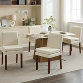 Armless linen dining chair with cushioned seat, featuring modern minimalist design suitable for various occasions.Set of 2 (2-Pack)